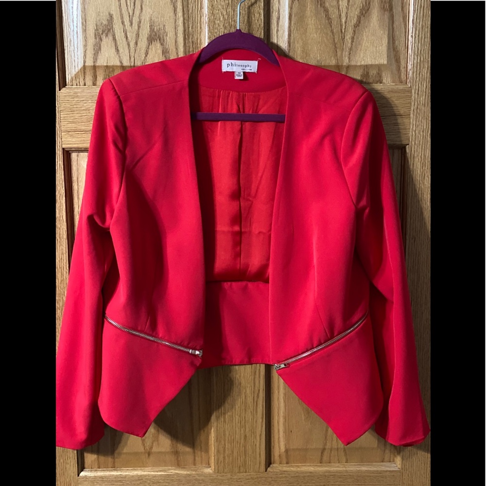 Philosophy Blazer w/gold zipper accents Size 14